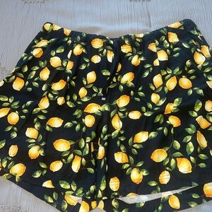 J. Jill High Waist Lemon Print Shorts